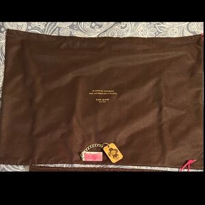 Authentic Kate Spade Heavy Brown and Gold Fabric Jumbo Dust Cover 19x27
